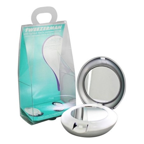 Tweezerman LED Lighted 10x/1x Compact Mirrors